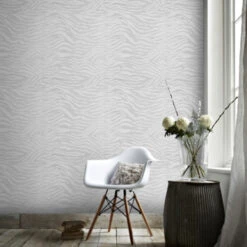 Superfresco Easy Vliesbehang Zebra Zilver 20-124 -Superfresco Easy 123 1005