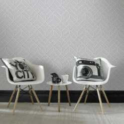 Superfresco Easy Vliesbehang Losanges Filaires Zilver (106155) -Superfresco Easy 123 1029