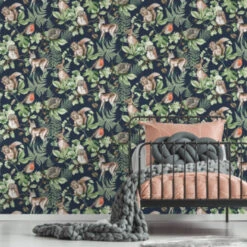 Superfresco Easy Vliesbehang Woodland Dieren Donkerblauw (108568) -Superfresco Easy 123 290