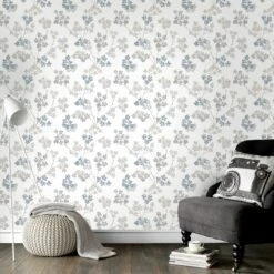 Superfresco Easy Vliesbehang Bloesem Blauw (dessin 2258-41) -Superfresco Easy 41 1277