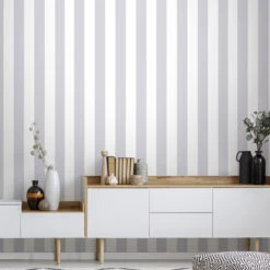 Superfresco Easy Vliesbehang Strepen Zilver (dessin 100100) -Superfresco Easy 41 273