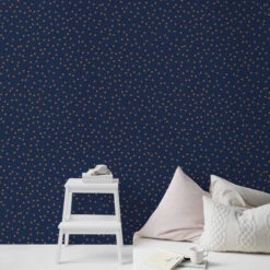 Superfresco Easy Vliesbehang Confetti Donkerblauw-koper (dessin 108561) -Superfresco Easy 41 387