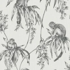Superfresco Easy Vliesbehang Saimiri Antraciet Aapje (dessin 106157)